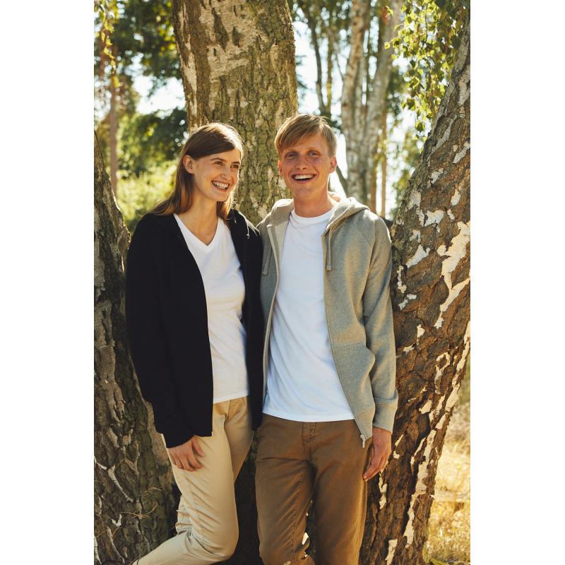 Image of Neutral Tiger Cotton Organic in Conversion Zipped Hooded Sweatshirt