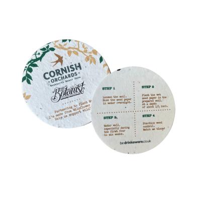 Image of Seed Paper Coaster 93mm Dia - 220gsm Seed Paper